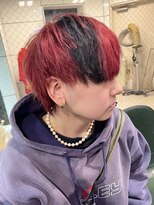 ヘアーアンドメイク ビス(HAIR&MAKE bis)&nbsp;2色使ったデザインカラーレッド×ブラック【立川/加藤沙久楽】