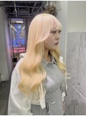 ホワイトブロンド×プルエクステ80本】憧れの韓国ブロンドロング