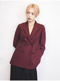 大人なベージュ　ボブ2 /前髪なし