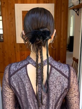 ガーランド (Garland) 【人気！】カチモリヘア 結婚式 お呼ばれ まとめ髪 三つ編み