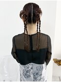 《sheer/氏家》#ヘアアレンジ#ヘアセット#タイト#ツインアレンジ