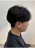 毛流れセンターパートフェザーパーマニュアンスパーマ千葉駅保立