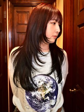 フランジェッタヘアー(Frangetta hair) ロングレイヤー♪レッドブラック 担当川合