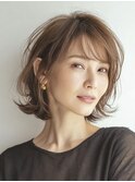 大人ショート 白髪ぼかし 脱白髪染め ハイライト40代50代60代