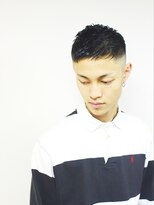 メリケンバーバーショップ フクオカ(MERICAN BARBERSHOP FUK)&nbsp;サイドパートショートセミウェットワイルドツーブロックテクノ41