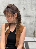 AUSTIN イルミナカラーが際立つ編み込み着付けヘアセット