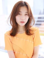 ラフィスヘアーリット 茨木2号店(La fith hair lit)&nbsp;【La fith】 くびれミディ×オレンジベージュ