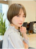 30代40代50代ショートボブ丸みショート前髪ありマッシュ