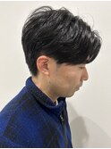 メンズマッシュセンターパートスパイラルパーマニュアンスパーマ