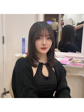 ガーデンヘアー(Garden hair) ミディアムレイヤー/レイヤーカット/前髪/韓国ヘア/仙台/艶暗髪