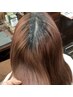 低明度リタッチブリーチ＋透明感カラー＋調整カット＋シルキートリートメント
