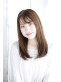 夏美髪質改善アプリコットオレンジハイライトカラーくびれヘア66