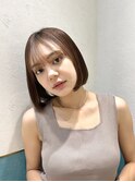 マロンベージュ/ボブ/前髪/レイヤー/髪質改善/縮毛矯正/立川