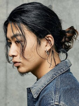 フィフス 大分(fifth) 大分スパイラルパーマメンズカットミディアムロングマンバンヘア