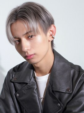 ハイトーン/センターパート/メンズカラー/池袋メンズカット