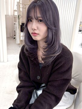 ユイマァル 岡山店(YUIMARL) フェアリーレイヤー20代30代40代ブリーチラベンダーグレージュ