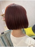 ボブ×レッドカラー
