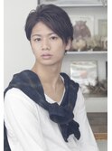 ツーブロック、かきあげショート メンズカット 恵比寿