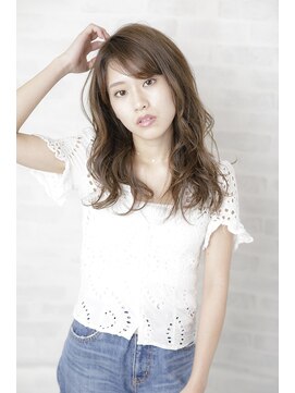 ルルディ バイ アフロディーテ銀座(luludi by APHRODITE) 黒髪/グレーベージュ/レイヤーロング/前髪パーマ/銀座