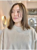 透明感ミディアム☆くびれヘアビタミンカラーメルティカラー