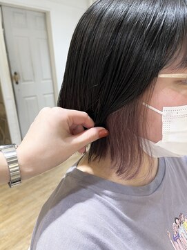 ネオリーブ チロル 横浜西口店(Neolive CiroL.) インナーカラー ラベンダーピンク ボブ 横浜【前田】