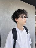 クルクルパーマ×メンズマッシュ