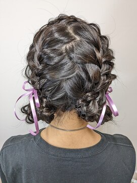 ビューティック ハラジュク(Hair&Make Beautique Harajuku) ライブ推し活ヘアセット編み込みカチューシャのツインお団子