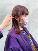 似合わせ小顔ミディアム× 暖色カラー デザインカラー