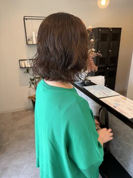 メデル(mederu) コテ巻き風パーマミディアムボブパーマスタイルデジタルパーマ