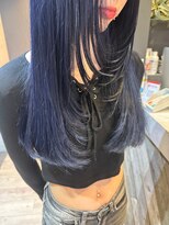 ルミヘアー 金沢駅西口店(Lumi hair)&nbsp;ブルー×顔周りレイヤー×韓国風