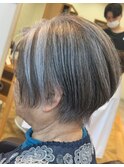 大人美人ショート！ローライトで80代白髪ぼかし！［川越駅］