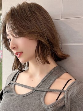 キミトヘアデザインアンドスパ(Kimito Hair design&spa) くびれボブ ブルーカラー 韓国ボブ 武蔵小杉