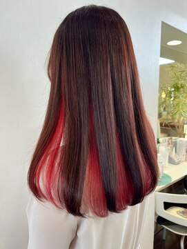 イーストハムアール(EAST HAM r) インナーカラー/レッドカラー/ストレートロング