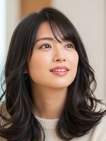 土曜日のクジラ 黒崎店 斜めバング×セミディ