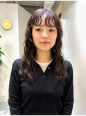 伸ばした髪の毛に念願のパーマ