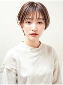 ショートボブレイヤー/ココアベージュ春カラーブリーチなしp浦和