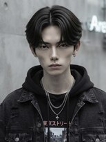 メンズサロン サンド 横浜(Men's salon sand) センターパートのストレートマッシュモードストリート