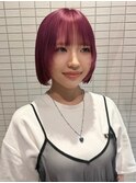 ハッシュボブ×暖色カラー
