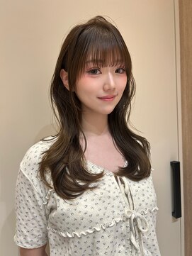 ケーツー エム 京都ラクエ(k-two emu) ブラウンカラー×ロングレイヤー×前髪カット