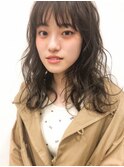 アッシュベージュ!セミロング