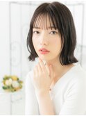 浅草/髪質改善/暗髪☆切りっぱなしミディアム☆くびれヘアe