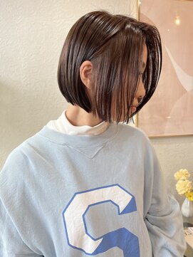 エン(en) 高知/南国市/美容室/ボブ/切りっぱなし/グレージュ