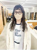 ロングパーマ　前髪パーマ　オン眉パーマ　くるくるパーマ