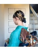 和装のシニヨンアレンジ