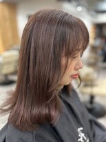 リノショアーズ 元町店(RINOSHORES)&nbsp;大人可愛いピンクベージュハイライトくびれボブ透明感小顔