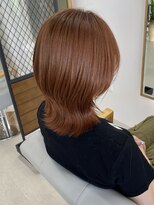 ミリ 奈良店(mm)&nbsp;オレンジ/暖色/ブリーチ/近鉄奈良/学生/くびれ/ウルフ/レイヤー