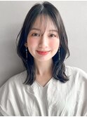 ワンカールレイヤーカット前髪斜めバング愛され#515f0820