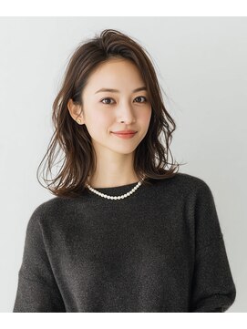 ディテール(de tail) 上品なかきあげ前髪のナチュラルミディ