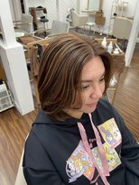 ユイマァル 倉敷(YUIMARL) 白髪染め大人ハイライト30代40代50代レイヤーボブ