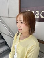 グレイス ヘアドレッシング 鷹匠(grace hair dressing)&nbsp;ぱつっとボブ×明るめベージュ